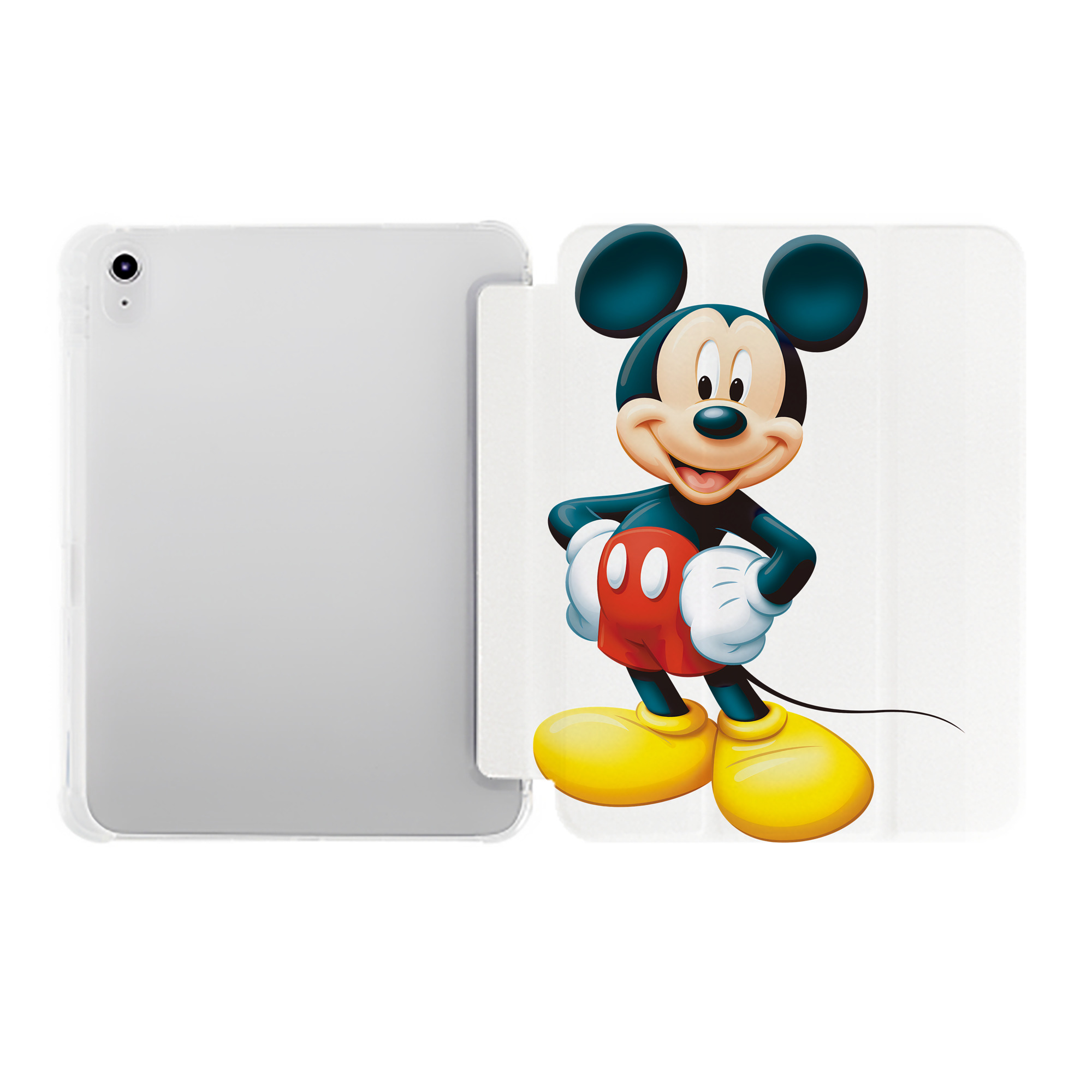（画像用） ミッキーマウス Mickey Mouse IPad ケース ペン収納付き 三つ折りスタンド PUレザー×シリコン 対応機種9.5/10.5/10.9インチ